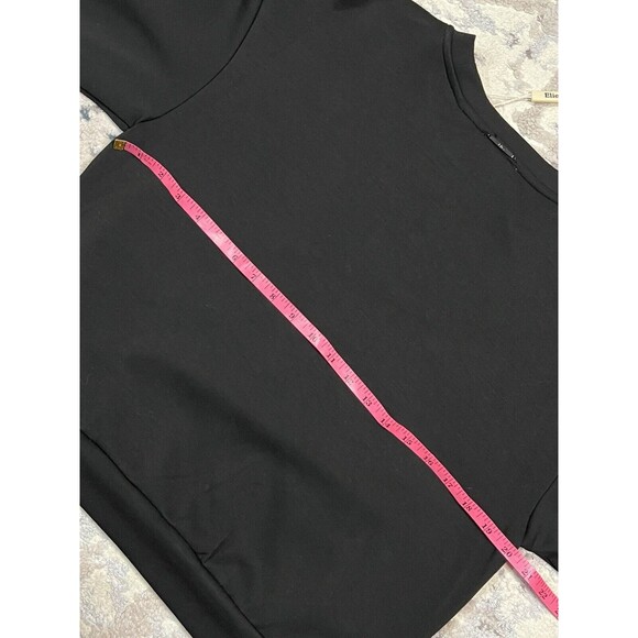 Elie Tahari Long Sleeve Modal Sweatshirt Faux Leather Front Size M NWT - Picture 6 of 11
